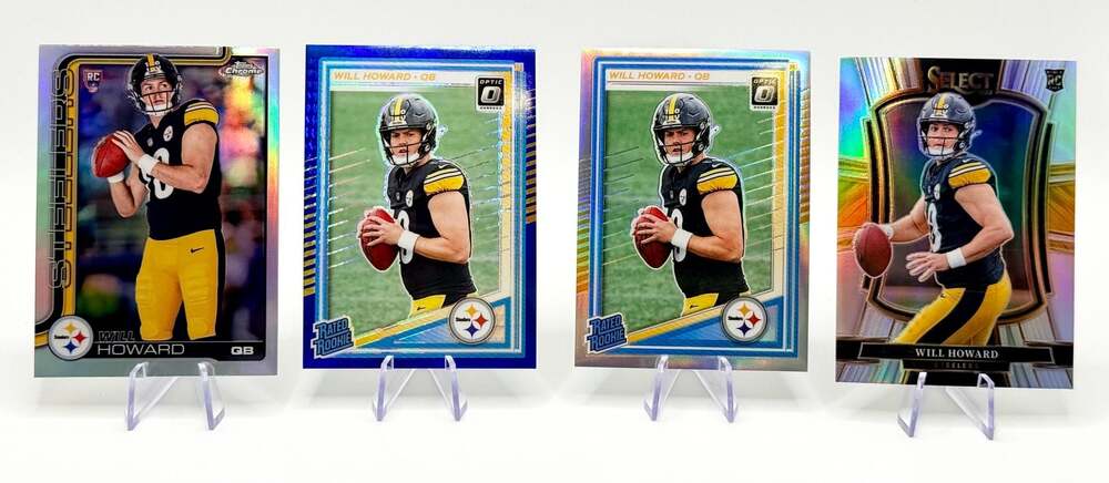 Will Howard Rookie Card Lot Topps Chrome Optic Blue/Silver Prizm Panini Steelers